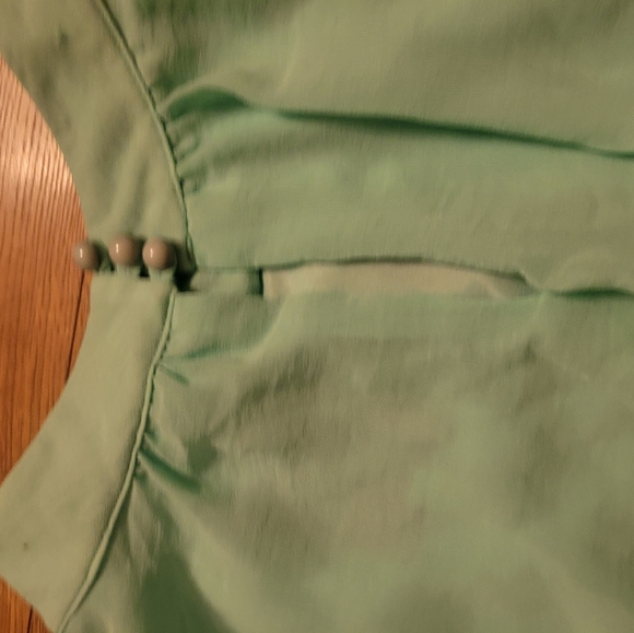 Mint Chiffon High Neck Sleeveless Dress - Picture 3 of 5